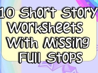 Adding Full Stops Practice 10 Worksheets KS1 or KS2 EAL or SEN