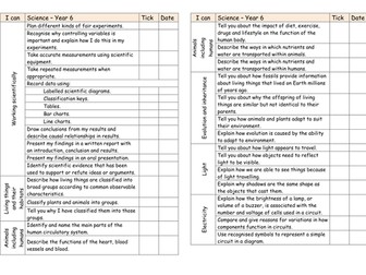 I can statements English, Maths, Science. Primary New Curriculum 2014.