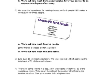 GCSE Practice Exam Questions - Ratio and Proportion