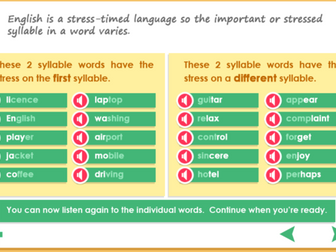 Pronunciation and syllable Practice