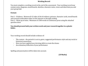 GCSE Drama working record help