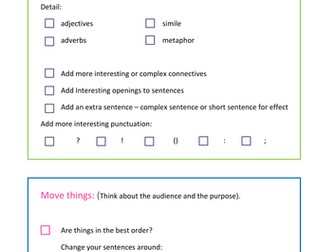 Revising and editing writing checklist