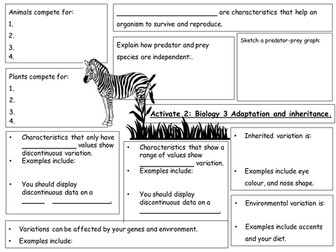 Activate 2 Biology End of Unit mindmaps 