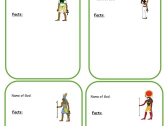 Egyptian God fact cards