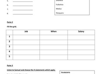 Los trabajos - Listening