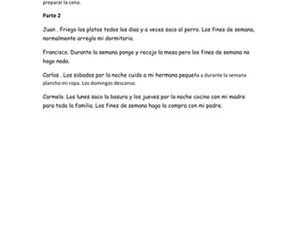 Las tareas - Listening