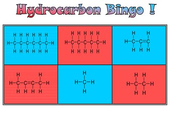 Hydrocarbon Bingo Cards