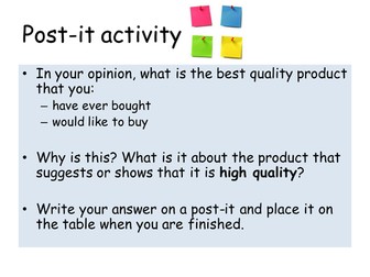 Managing Quality - GCSE Business