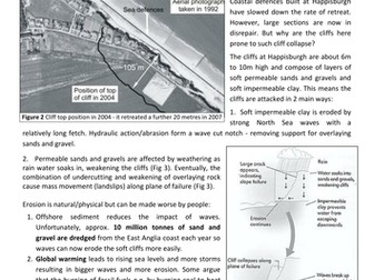 GCSE AQA A - Coasts - Cliff Collapse at Happisburgh
