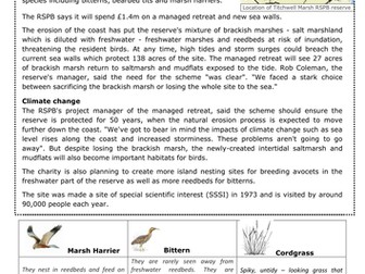 GCSE AQA - A Coasts - Titchwell Marsh Salt Marshes