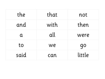 First 100 Key Word Cards