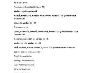 Preterite song in Spanish by Gisela Ramos