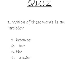 Grammar Vocabulary Quiz