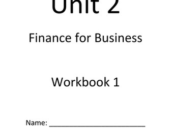 BTEC First Business - Unit 2 - Finance in Business - Workbook