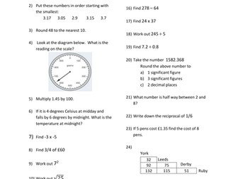 GCSE Maths Revision Questions and Answers 