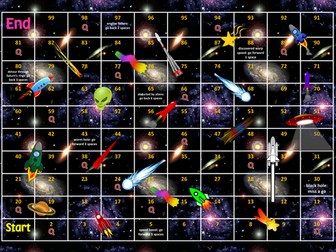 Differentiated Space Snakes and Ladders Revision Activity