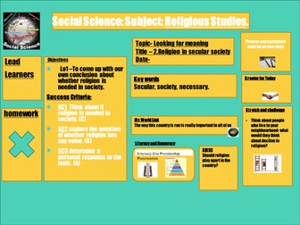 Looking for meaning WJEC - Religion in a secular society