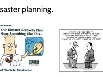 Disaster Planning - looking at the 4 stages of a disaster plan.