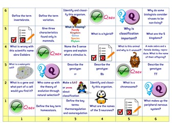 Edexcel B1 Topic 1 and 2 Learning Grid Activity
