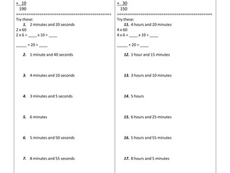 Converting Time (minutes to seconds, hours to minutes)