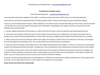 GCSE Exam Timetable Calming Tool!