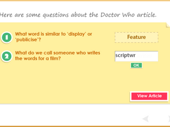 Reading Comprehension - Doctor Who