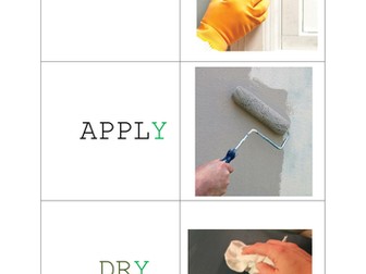 Painting and decorating verbs flashcards