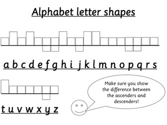 Handwriting letter shapes