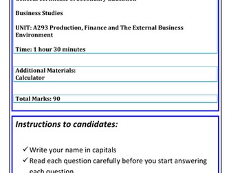 Adaptable 90 Mark Assessment for OCR GCSE