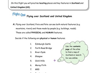 Scottish CfE Edition of Fly the world with Topsy-Turvy Tours -Active Atlas pack