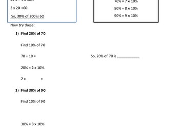 Basic Percentages of Amounts