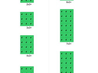  Arrays for learning 3 and 4 times tables