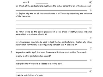 Chemistry: Acids and Bases 