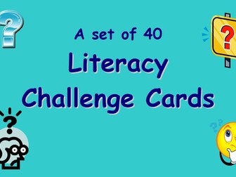  Challenge Cards- Literacy