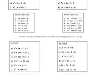 Solving Quadratics: Formula and Factorising. 