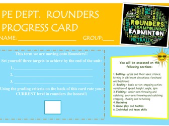 Rounders Pupil Assessment Sheet KS3