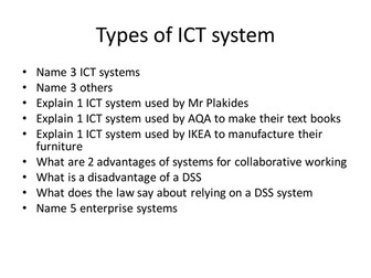 AQA GCE ICT INFO3 Revision quiz