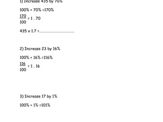 Percentage increase / decrease using a single multiplier