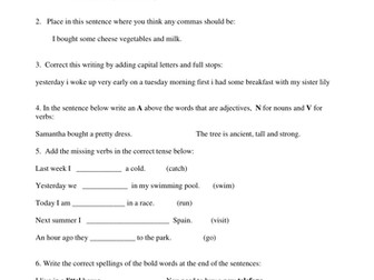 SPAG (Spelling, Punctuation and Grammar) Year 2