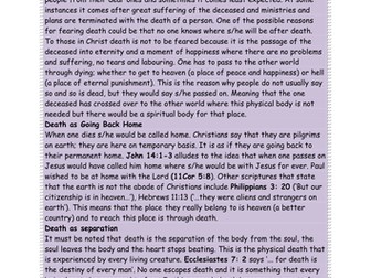 What is death to Christians and what Jesus said about it