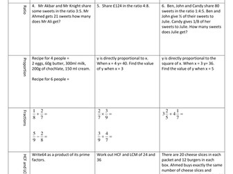 GCSE Maths revision worksheet
