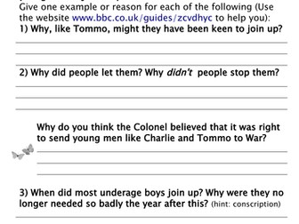 Private Peaceful by Michael Morpurgo SoW