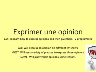 Expressing an opinion on TV programmes