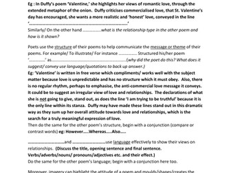 Essay template for Edexcel English Literature Poetry 