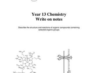 Write on notes, experiments and assignments for KS5 Chemistry courses