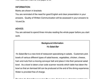 Practical practice exam(2) for GCSE Business Comms