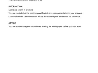 Practice paper GCSE Business Studies (setting up a business)