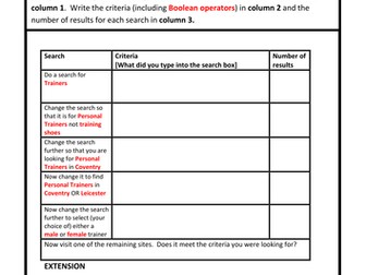 Digital Literacy Web Searching Activities