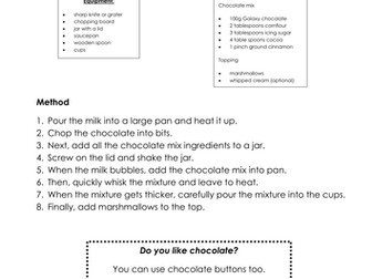 Set of three instruction texts which show progression - aimed at upper KS2 (levels 3,4 & 5)