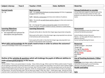 Dragon Eggs SPaG Lesson - Expanding Noun Phrases